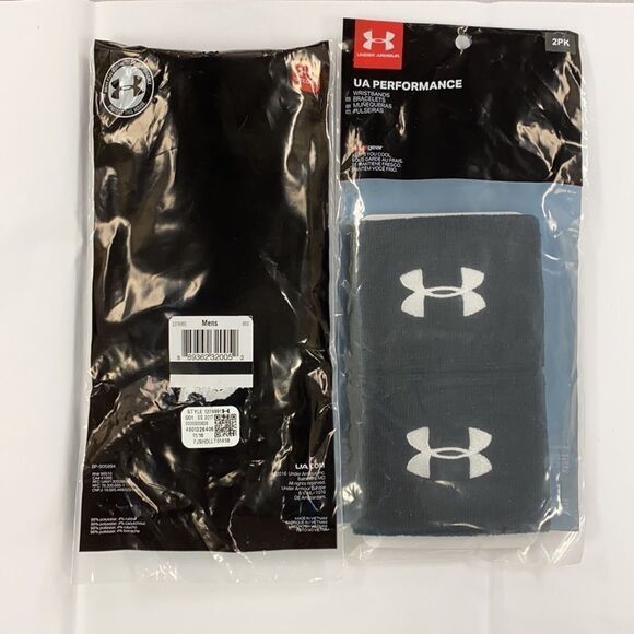 UNDER Armor Performance Black‎ heat gear wristbands 2 pack - Picture 5 of 5